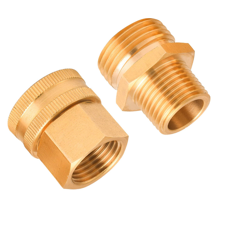 [Australia - AusPower] - M MINGLE Garden Hose Adapter, 3/4 Inch GHT to 1/2 Inch NPT, Double Male and Female Brass Connector, with Extra 8 Washers 