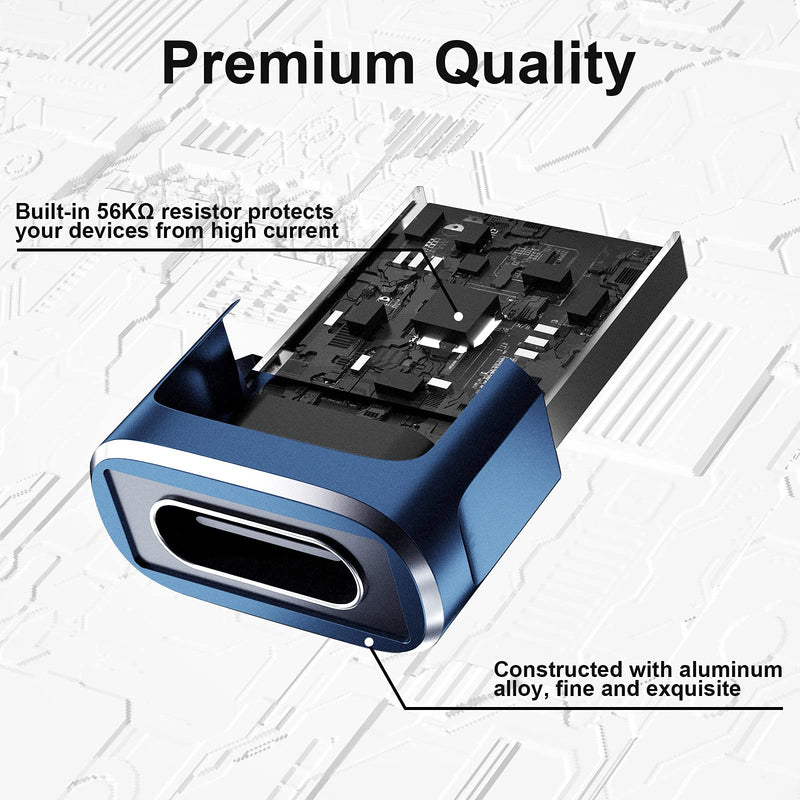 [Australia - AusPower] - USB C Female to Male Adapter 3 Pack, APETOO Type A Port Charger Cable 2.0 Data Transfer Connector for iPhone 12 11 Pro Max Mini AirPods Samsung Note 20 S21 S20 Pixel 5 4 3, Blue 