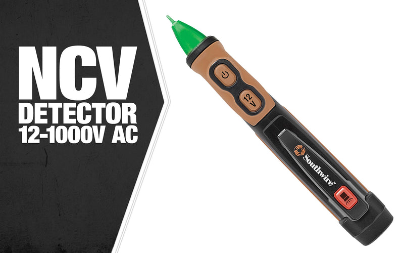 [Australia - AusPower] - Southwire 40150N Advanced AC Non Contact Voltage Tester Pen, Dual Range 12-1000VAC/100-1000VAC, Non Contact Voltage Detector with LED Flashlight, 6' drop test rated, and IP67 waterproof, NCVT 