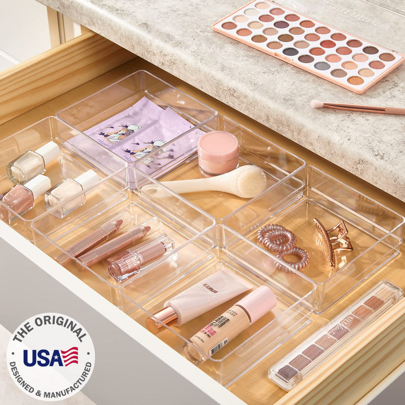 [Australia - AusPower] - STORi Clear Plastic Drawer Organizers 6" x 6" x 2" | Set of 6 
