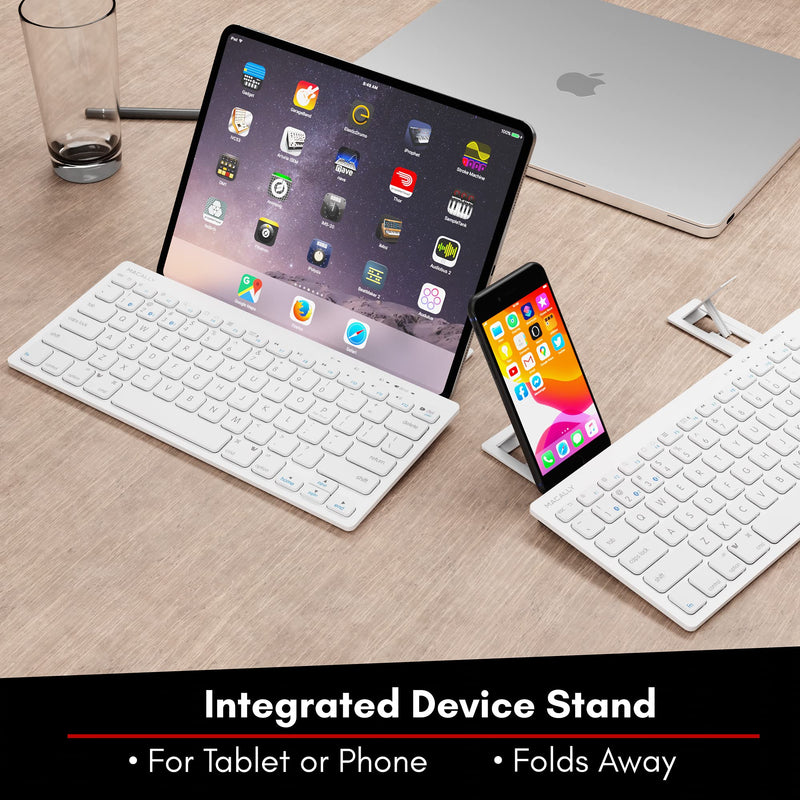 [Australia - AusPower] - Macally Bluetooth Keyboard for Mac - Multi Device Wireless Keyboard for Mac Mini / Pro, Macbook Pro / Air, iMac, iPad, iPhone, PC, Laptop - Compatible Apple Keyboard Wireless Compact with Stand 