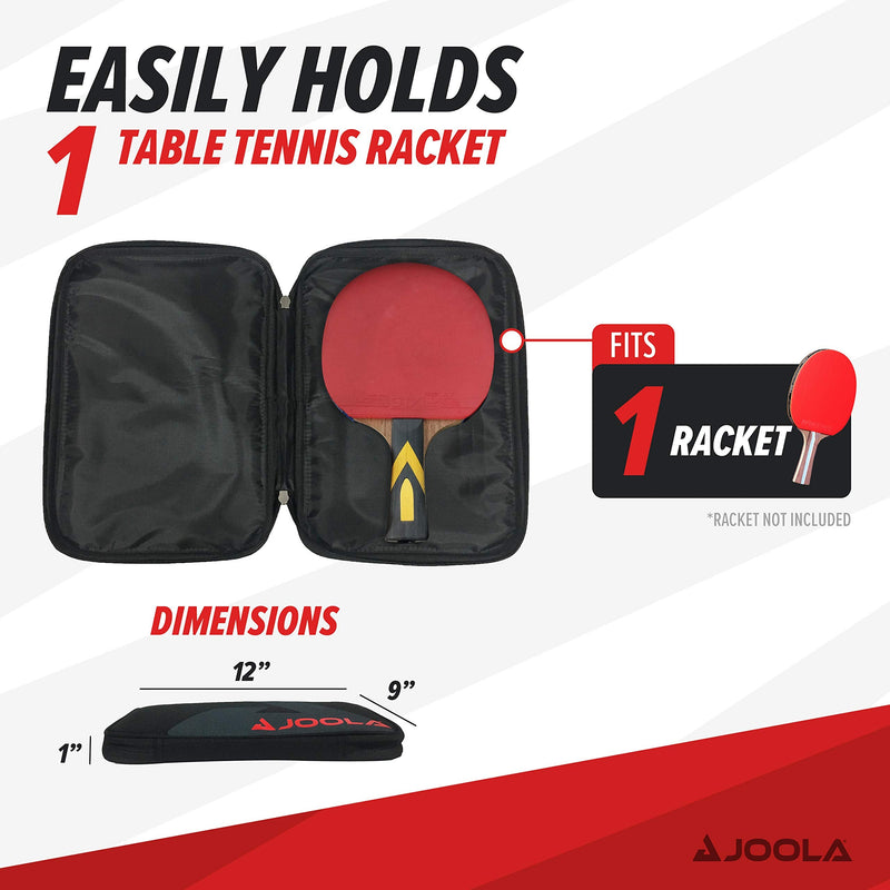 [Australia - AusPower] - JOOLA Vision Focus Ping Pong Paddle Case w/Storage Compartment for Single Paddle - Table Tennis Case Racket Cover Helps Protect The Table Tennis Rubber and Racket - Table Tennis Organizer 