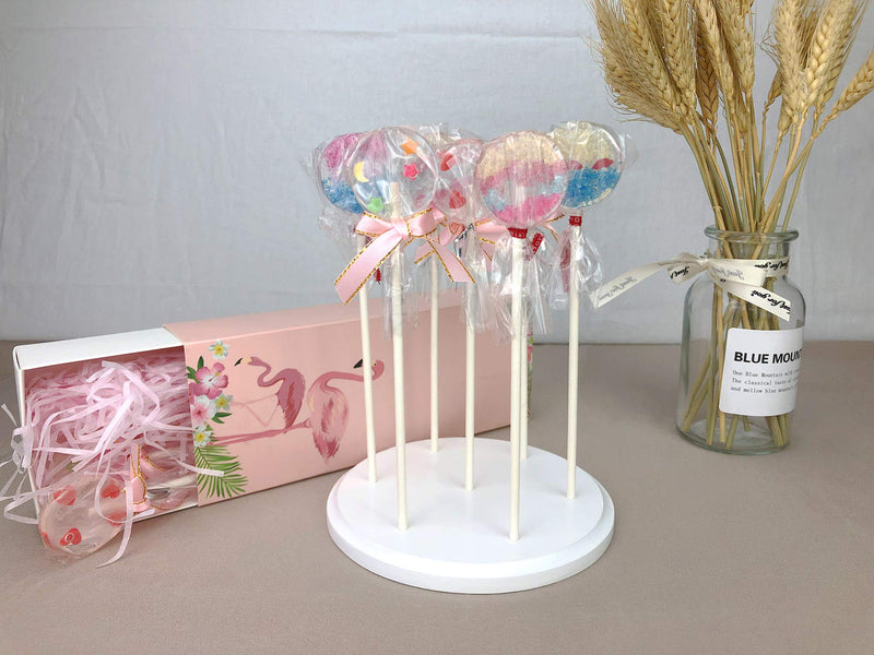 [Australia - AusPower] - NANGOPOP 2 Pack Cake Pop Stand - 7 Hole Wood Lollipop Holder Display Round Candy or Sucker Stand for Wedding, Birthday Party, White 7hole x2 