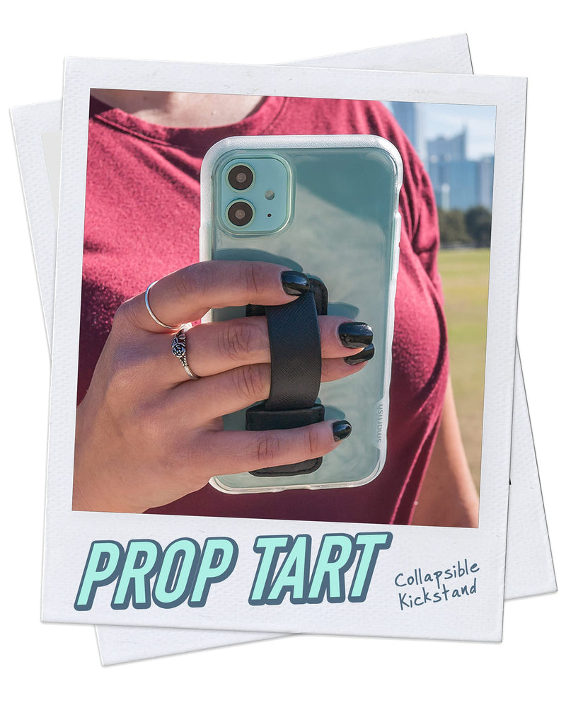 [Australia - AusPower] - Smartish Prop Tart - Slim Fit Collapsible Loop & Kickstand [Grip for All iPhone & Android Phones] - Black Tie Affair 