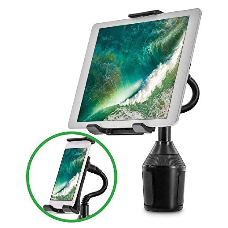 [Australia - AusPower] - Best Cell Phone Cup Holder with Goose Neck and Adjustable Long Arm with 360 Rotatable Cradle for iPhones, Samsung, and Smartphones and 7-11'' Tablets 