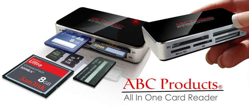 [Australia - AusPower] - ABC Products All in One USB Multi Digital Camera, Cell Phone, Mobile Picture Memory Card Reader Writer USB Plug n Play Digital Photo Frame Transfer, Reads All Cards Except Smart Media Cable Included 