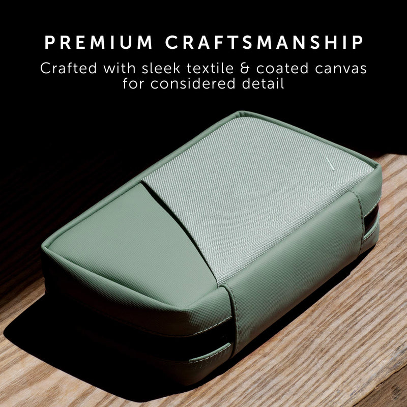 [Australia - AusPower] - Native Union Stow Organizer – Premium Travel Tech Kit Crafted with Durable Canvas – Keep Essentials Organized with Flexible Storage & Quick-Access Pocket for Cables, Chargers, SIM Cards & More (Sage) Sage 