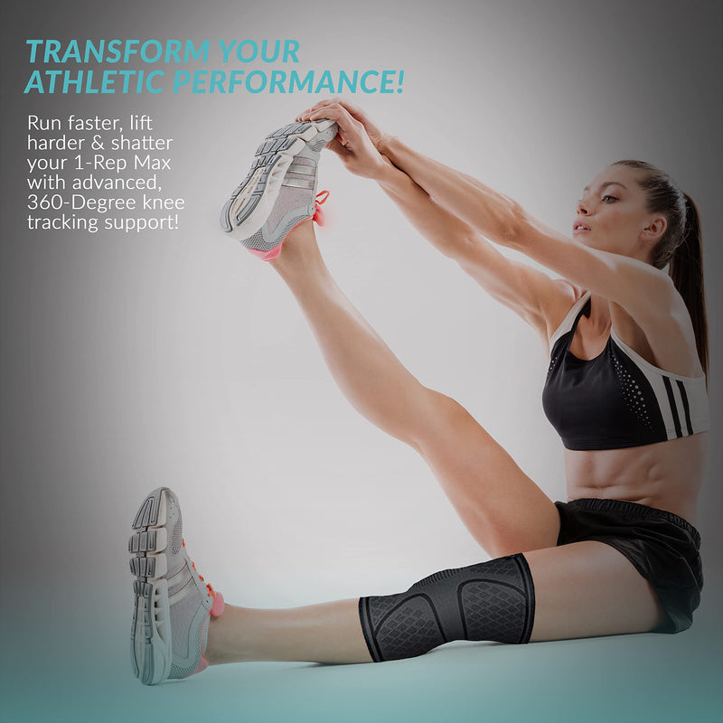 [Australia - AusPower] - MODVEL 2 Pack Knee Brace | Knee Compression Sleeve for Men & Women | Knee Support for Running | Medical Grade Knee Pads for Meniscus Tear, ACL, Arthritis, Joint Pain Relief. Small A Black 