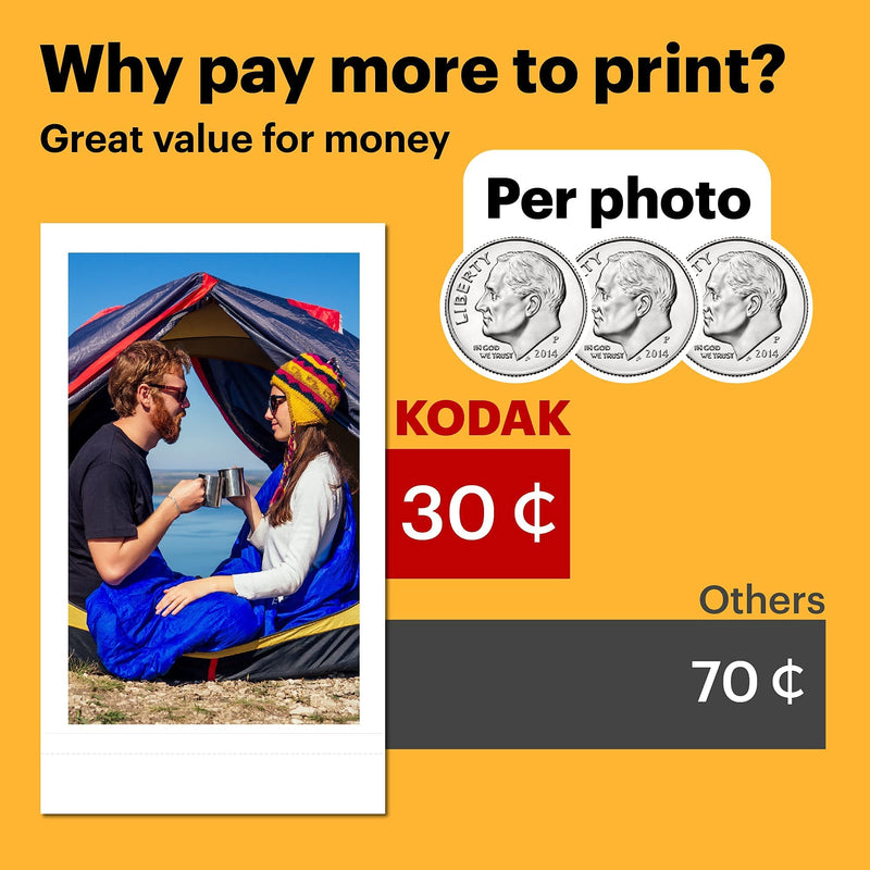 [Australia - AusPower] - KODAK 60 Pack 4PASS Real Photo (2.1"x3.4") & Laminate Process Cartridge, All-in-One Paper and Color Ribbon Refill-Compatible Mini 2, Mini 2 Plus, Mini 2 Retro, Mini Shot, Mini Shot 2 Retro 