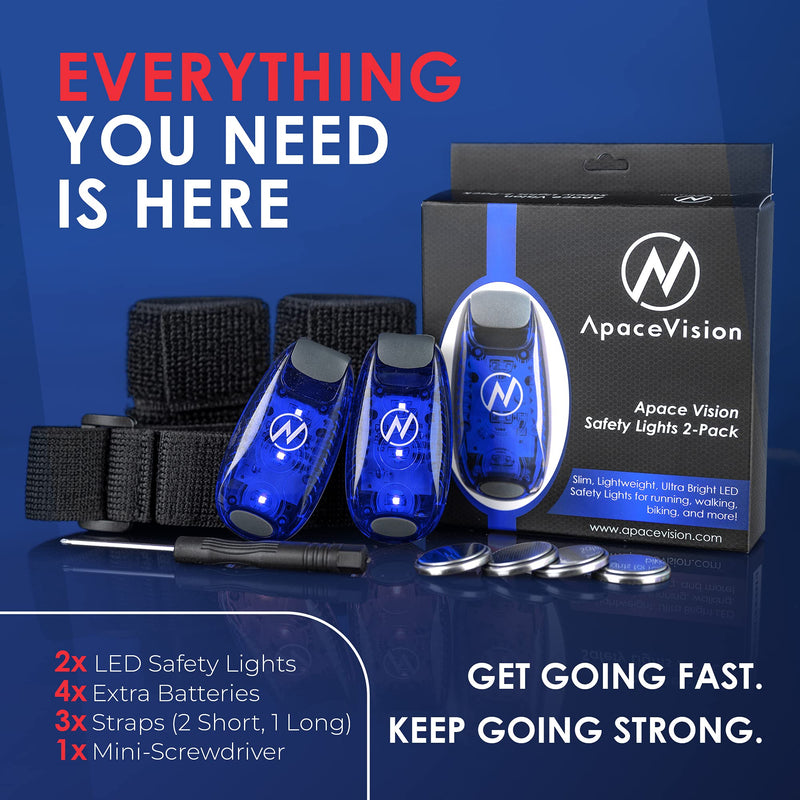 [Australia - AusPower] - LED Safety Light (2 Pack) + Free Bonuses | Clip On Strobe/Running Lights for Runners, Dogs, Bike, Walking | The Best High Visibility Accessories for Your Reflective Gear, Bicycle etc 