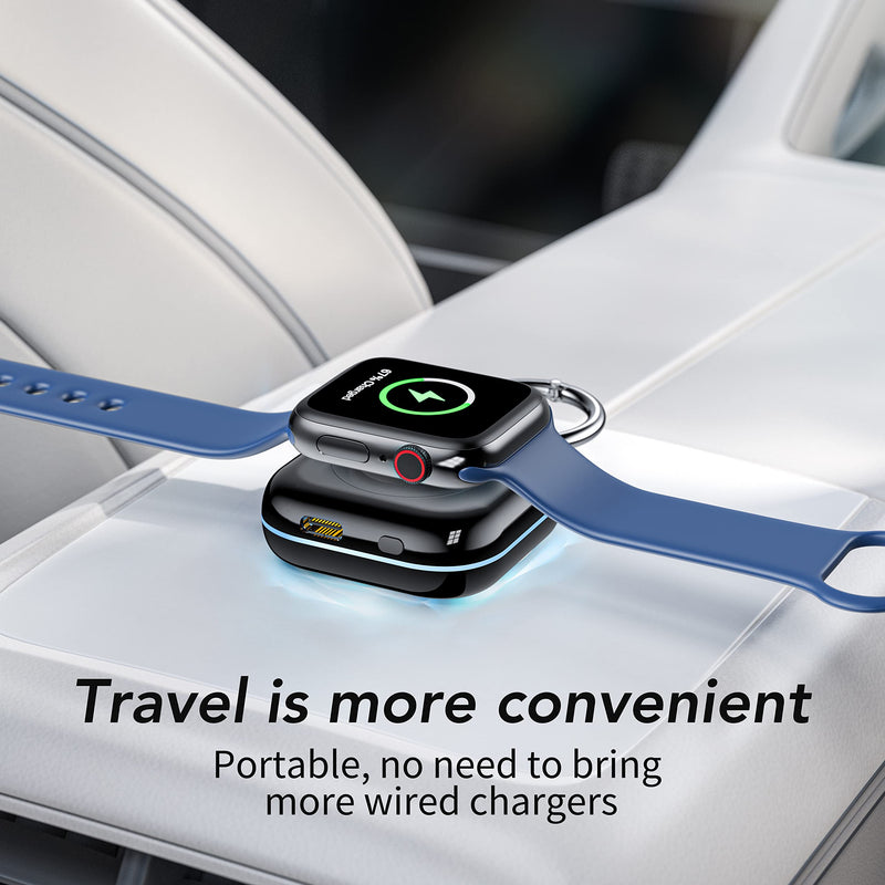 [Australia - AusPower] - HUOTO Portable Charger for Apple Watch,Wireless Magnetic iWatch Charger 1200mAh Power Bank Travel Keychain Accessories Smart Watch Charger for Apple Watch Series 8/7/6/5/4/3/2/SE/Ultra Black 