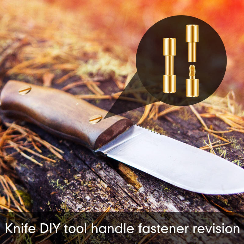 [Australia - AusPower] - 20 Sets Brass Bracket Bolt Fasteners Tool Head Diameter 6 mm Tactical Lock Rivets EDC Knife Handle Pins Hardware Knife Screws Knife Making Supplies Blind Rivets (Gold) 