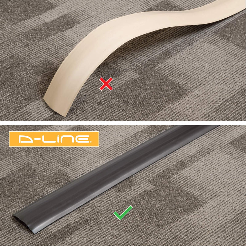 [Australia - AusPower] - D-Line Floor Cord Cover Heavy Duty Cable Protector - FC83H, 6 Foot, Linkable - Protect Cords and Prevent a Trip Hazard - Cable Cavity 1 3/16” W x 3/8” H (Black and Yellow) Black/Yellow 