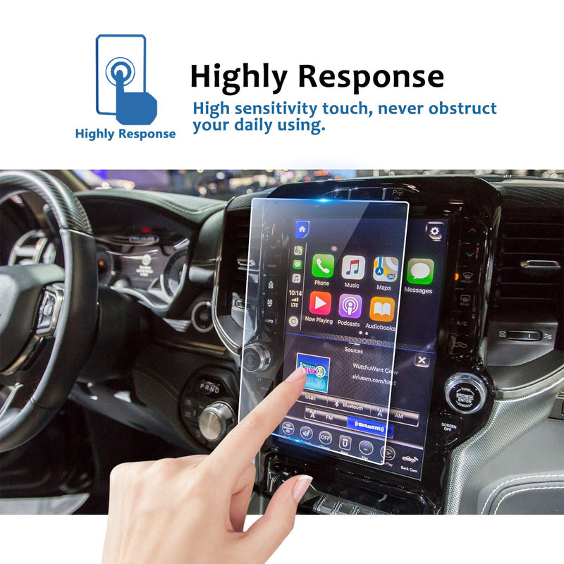 [Australia - AusPower] - LFOTPP Premium Screen Protector for 2019 2020 2021 D*odge RAM 1500 2500 3500 Laramie Longhorn Limited Uconnect 12 Inch Tempered Glass Navigation Screen Protector Scratch-Resistant Protective Film for 2019 2020 RAM 1500 12 Inch 