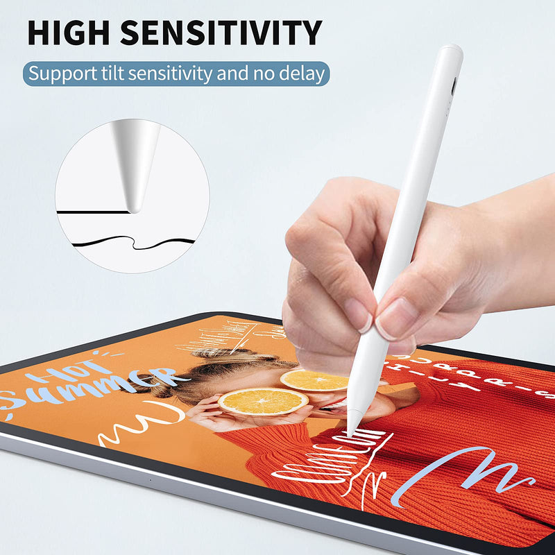 [Australia - AusPower] - GFOX Pen Tip for iPad Pen 1st Gen & 2nd Gen, High Sensitivity Pen Nibs Compatible with iPad Air Mini Pro Apple Pencil 1st Gen & 2nd Generation Tips, Smooth Durable Replacement Tips (4 Pack) silver 