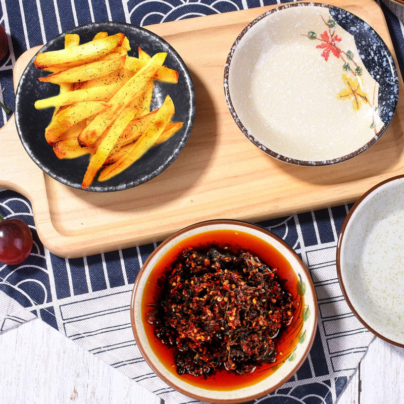 [Australia - AusPower] - Side Dishes set of 5, Japanese Retro Porcelain Side Dish Bowl Seasoning Dishes Soy Dipping Sauce Dishes 