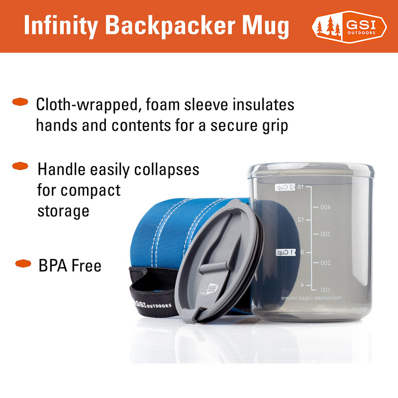 [Australia - AusPower] - GSI Outdoors Infinity Lightweight Backpacker Mug for Camping and Backpacking 