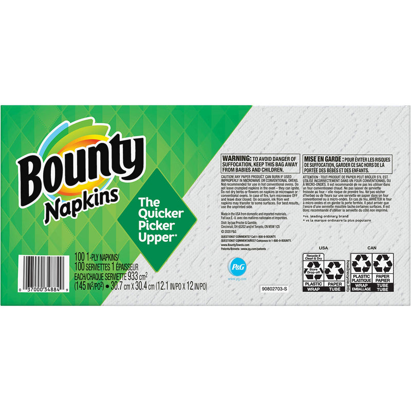 [Australia - AusPower] - Bounty Quilted Napkins, 1-Ply, 12.1In X 12In, 100/PK, White 