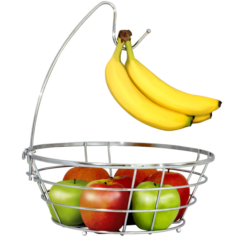 [Australia - AusPower] - DecoBros Wire Fruit Tree Bowl with Banana Hanger, Chrome Finish 