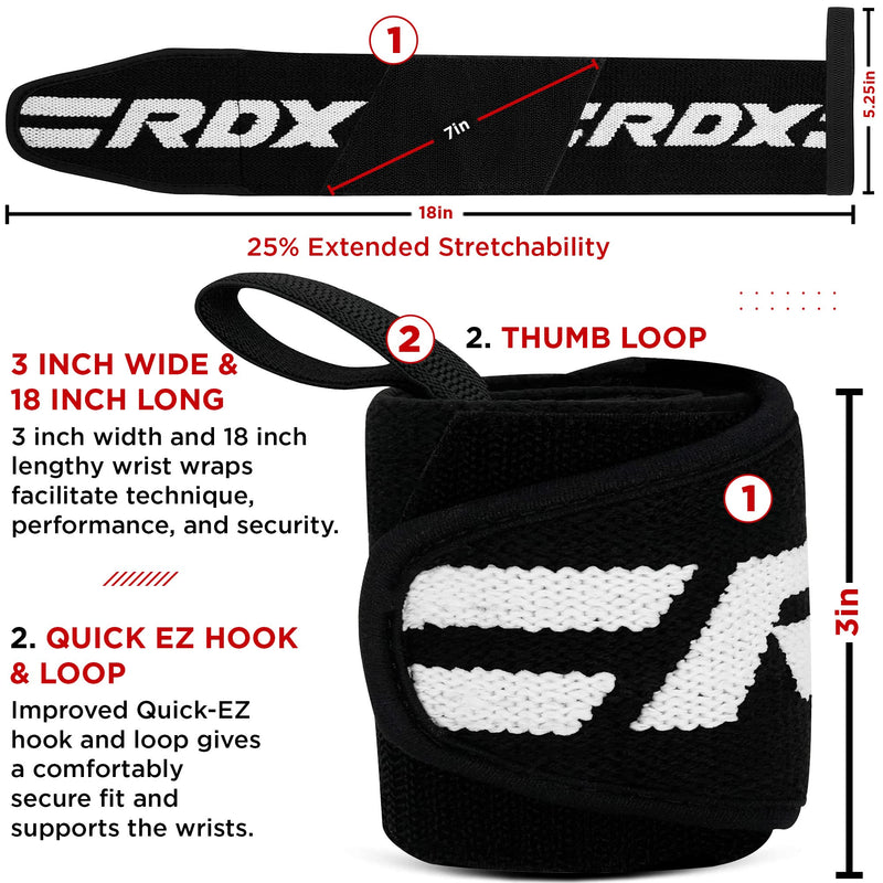 [Australia - AusPower] - RDX Weight Lifting Wrist Wraps Support, IPL USPA Approved, Elasticated 18” Cotton Straps, Thumb Loop Powerlifting Bodybuilding Fitness Strength Gym Training Workout, Gymnastics Calisthenics, Men Women Green Standard 