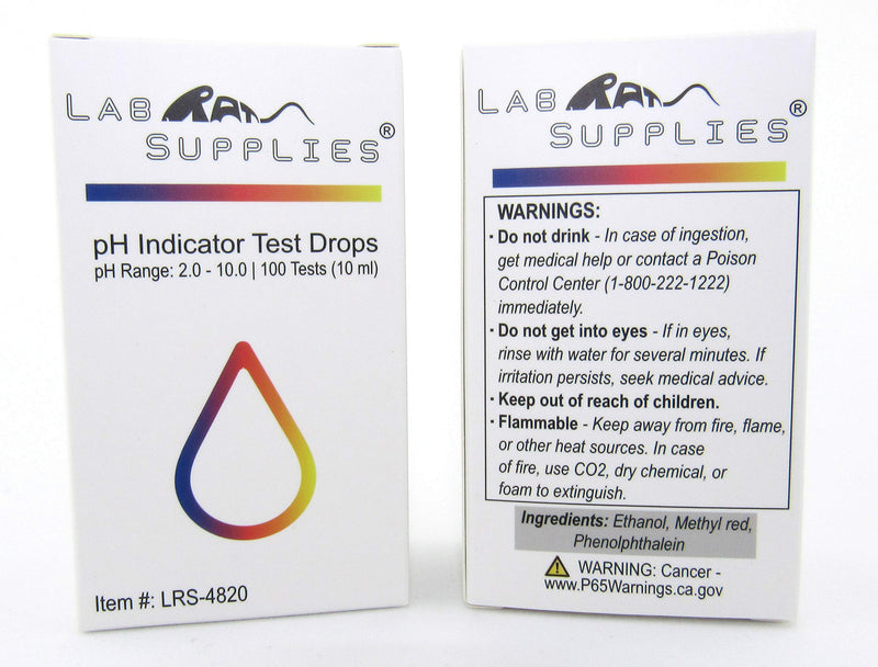 [Australia - AusPower] - pH Indicator Test Drops, Universal Application (pH 2.0-10.0), 100 Tests| for Drinking Water, Urine, and Saliva | Contains 10 ml Bottle of Solution and 20 ml Screw Top Plastic Bottle 