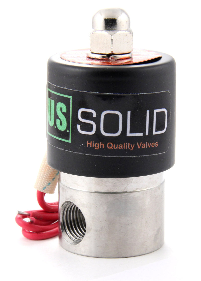 [Australia - AusPower] - 1/4" Stainless Steel Electric Solenoid Valve 110VAC Normally Closed VITON 