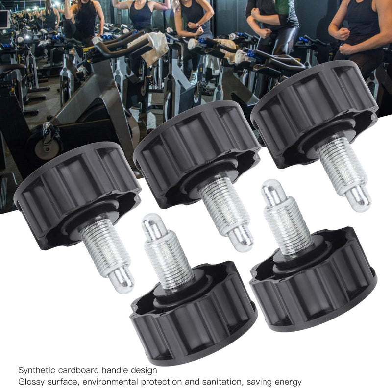 [Australia - AusPower] - Genericl 5pcs M16 Adjustment Fitness Pop Pull Pin Knob, Exercise Training Machines Release Bike Equipment (Black+Silver) 