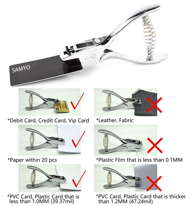 [Australia - AusPower] - Samyo Hand Held ID Card Slot Hole Punch Metal Puncher Plier Punching Tool for ID Card Badge PVC Photo Tag Classic 