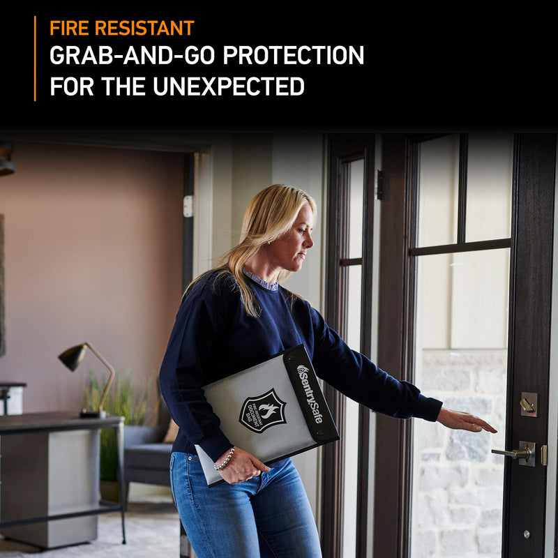 [Australia - AusPower] - SentrySafe Fire and Water Resistant Bag with Zipper for Documents, 5" x 11" x 15", FBWLZ0 Fire Resistant Document Bag Box 