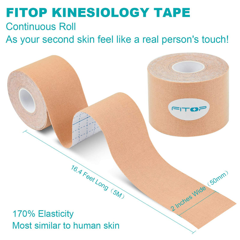 [Australia - AusPower] - FITOP Uncut Kinesiology Tape 4 Sports Tape (Pink, Blue, Black, Beige) 
