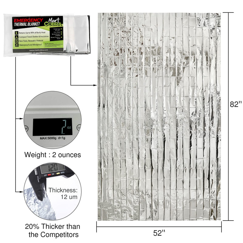 [Australia - AusPower] - Emergency Blankets for Survival Gear and Equipment x4, Space Blanket, Mylar Blankets, Thermal Blanket, Foil Blanket Emergency Shelter, Emergency Preparedness Items, Camping Blanket Emergency Supplies 