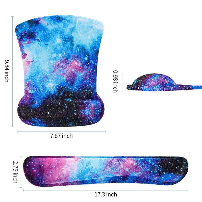 [Australia - AusPower] - RICHEN Keyboard Wrist Rest Pad and Mouse Wrist Rest Support Mouse Pad Set,Durable & Comfortable & Lightweight for Easy Typing & Pain Relief-Ergonomic Support (Galaxy) Galaxy 