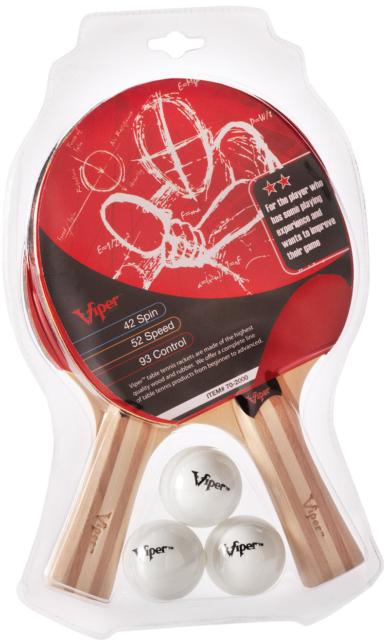 [Australia - AusPower] - Viper Table Tennis Accessory Set (Rackets/Paddles and Balls) 2 Rackets and 3 Balls 