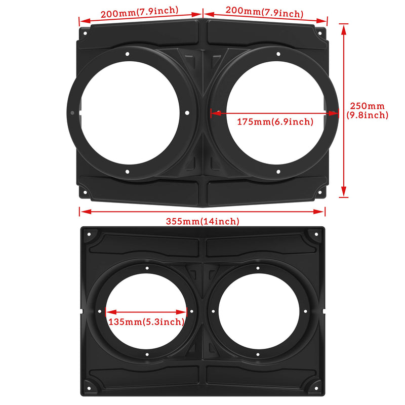 [Australia - AusPower] - UTV Speakers Pod Enclosure for RZR, SAUTVS Waterproof Universal 6.5" Overhead Speaker Pods Box for Polaris RZR UTV Cart Accessories(1PCS) 