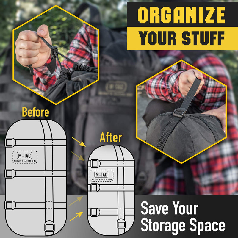 [Australia - AusPower] - M-Tac Sleeping Bag Compression Stuff Sack Military Water Resistant Compression Bag Lightweight Nylon Compression Sack for Travel, Camping, Hiking, Outdoor - 12 Liters - M 