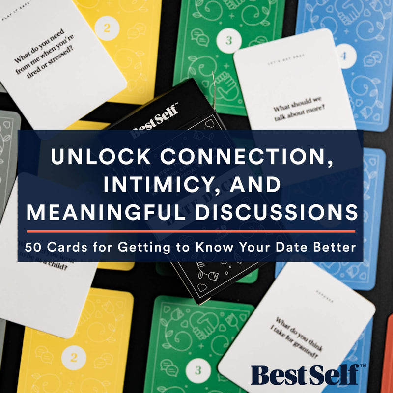 [Australia - AusPower] - Date Deck by BestSelf Co. — Exciting, Engaging, and Though-Provoking Conversation Prompts Perfect for Unlocking Connection, Intimacy and Meaningful Discussion — 50 Cards 