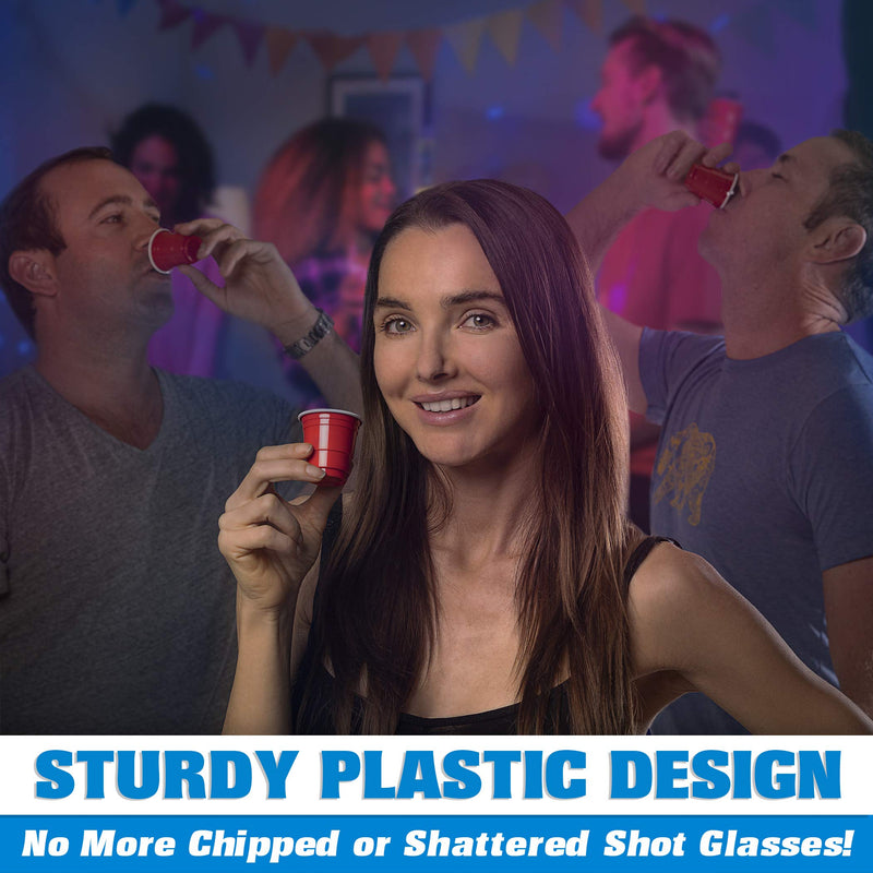 [Australia - AusPower] - GoPong 2oz Plastic Shot Cups - Pack of 200, Disposable Mini 2oz Party Cups, Red 