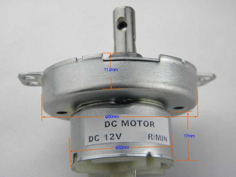 [Australia - AusPower] - CHANCS 12V DC Gearbox Motor JS-50 10RPM CW/CCW Electric Motor with M4 Thread Hole Shaft Reduced DC Motor Horizontal Hole Shaft 
