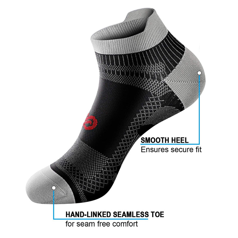 [Australia - AusPower] - PAPLUS Ankle Compression Sock for Men and Women 2/4/6 Pairs, Low Cut Compression Running Sock with Ankle Support Black (6 Pairs) Small-Medium 