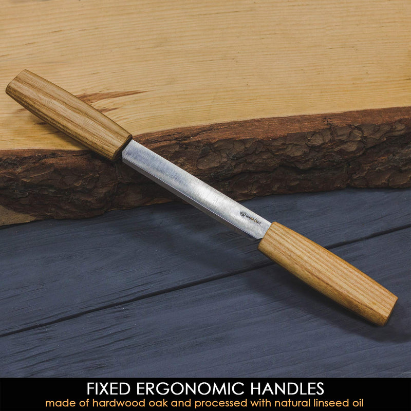 [Australia - AusPower] - BeaverCraft DK2s Draw Knife with Leather Sheath Woodworking Tool 4.3" Drawknife Wood Carving Tools Wood Draw Knife Woodworking Whittling Tools Draw Knife DK2 with Leather Sheath 