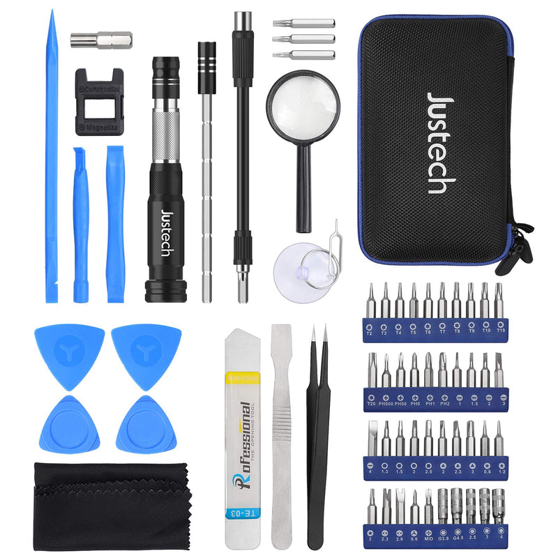 [Australia - AusPower] - Justech 58 in 1 Precision Screwdriver Set Magnetic Driver Kit with Muti 40 Bits, Professional Mini Portable Repair Tool Kit with Portable Bag for iPhone iPad PC MacBook Xbox 