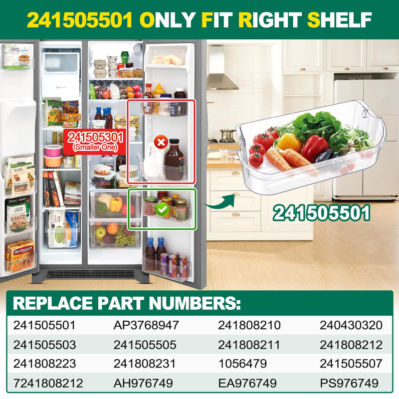 [Australia - AusPower] - UPGRADED 241505501 Refrigerator Door Bin Shelf, Compatible with Frigidaire, Kenmore, Electrolux Refrigerator Door Shelf Replacement Parts FFSC2323TSA FFSC2323TS0 LFSC2324VF6 FGSC2335TFB FGSC2335TF0 