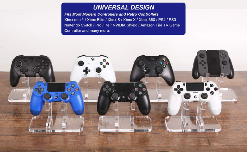 [Australia - AusPower] - OAPRIRE Universal Controller Stand Holder - Fits Modern and Retro Game Controllers - Perfect Display and Organization - Limited Edition Handcrafted Controller Accessories with Crystal Texture Clear 