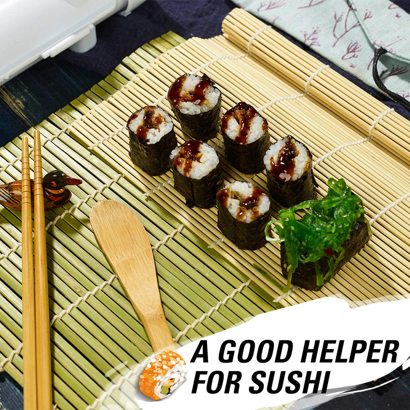 [Australia - AusPower] - ISSEVE Sushi Making Kit, Bamboo Sushi Mat, All In One Sushi Bazooka Maker with Bamboo Mats, Bamboo Chopsticks, Paddle, Spreader, Sushi Knife, Chopsticks Holder, Cotton Bag, DIY Sushi Roller Machine sushi tool 