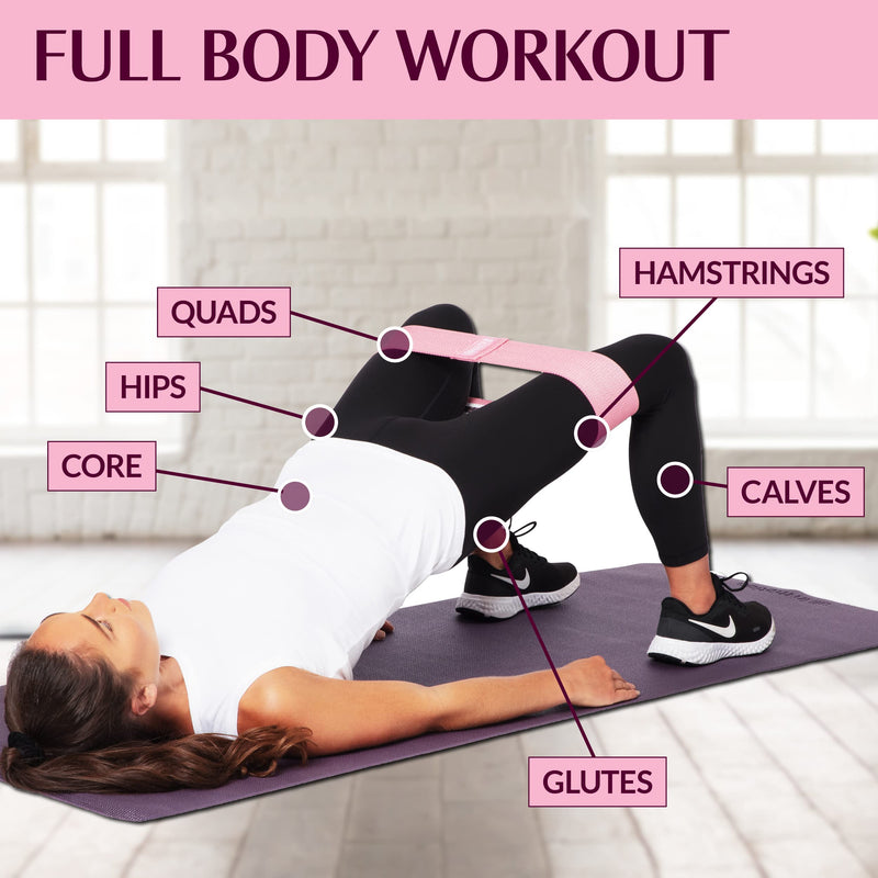 [Australia - AusPower] - GYMB Booty Bands for Women - Non Slip Resistance Bands to Work Out Glute, Thighs & Squat - Includes Exercise Band Training Videos with 80+ Workouts for Gym or Home Fitness Black Grey Pink 
