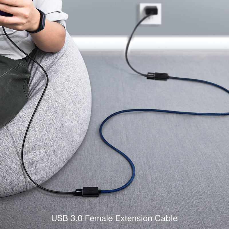 [Australia - AusPower] - ANDTOBO USB 3.0 Female to Female Extension Cable - USB 3.0 Type A Coupler Cord,Navy- 3.3Ft USB 3.0 Female to Female -3.3FT 