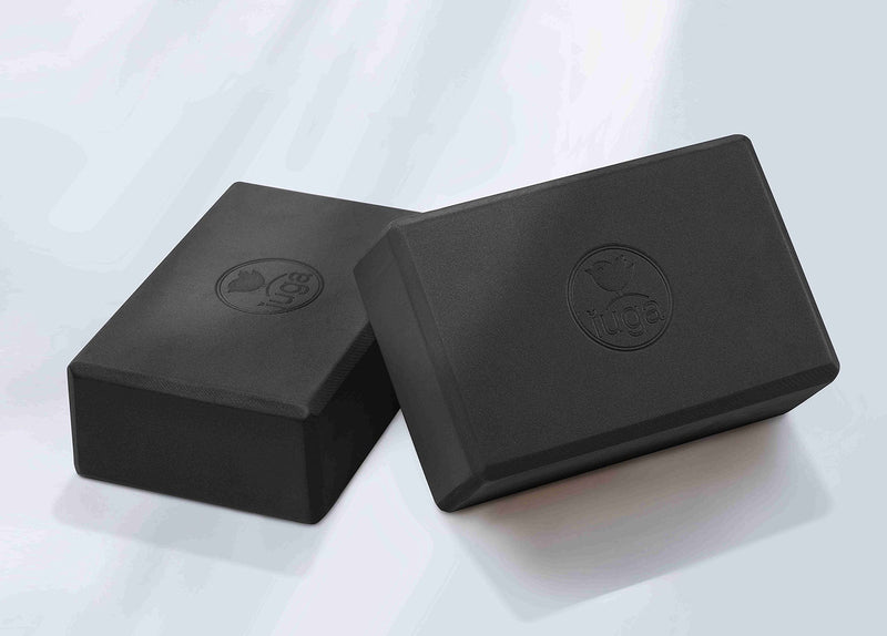[Australia - AusPower] - IUGA Yoga Block 2 Pack with Yoga Strap, High Density Yoga Blocks 9”x6”x3”to Improve Strength, Flexibility and Balance, Light Weight and Non-Slip Surface for Yoga, Pilates and Meditation 