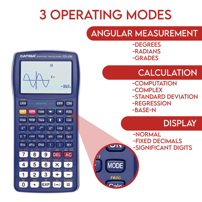 [Australia - AusPower] - Scientific Calculator with Graphic Functions - Multiple Modes with Intuitive Interface - Perfect for Beginner and Advanced Courses, High School or College Blue 