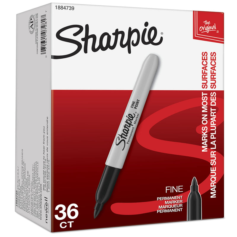 [Australia - AusPower] - Sharpie Permanent Markers, Fine Point, Black, 36 Count 