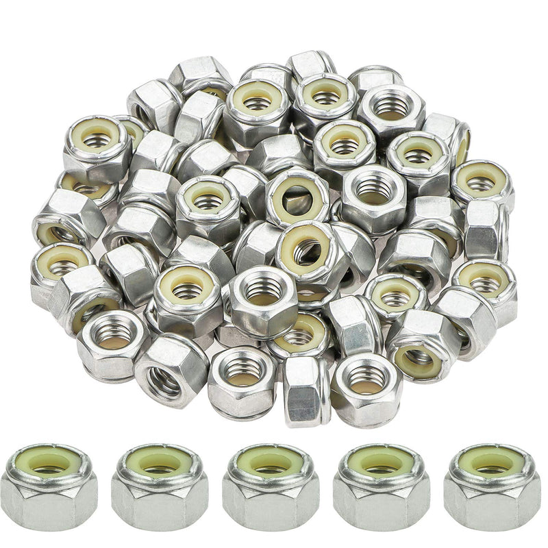 [Australia - AusPower] - Powlankou 60 Pieces 5/16"-18 Nylon Insert Hex Lock Nuts, 304 Stainless Steel 